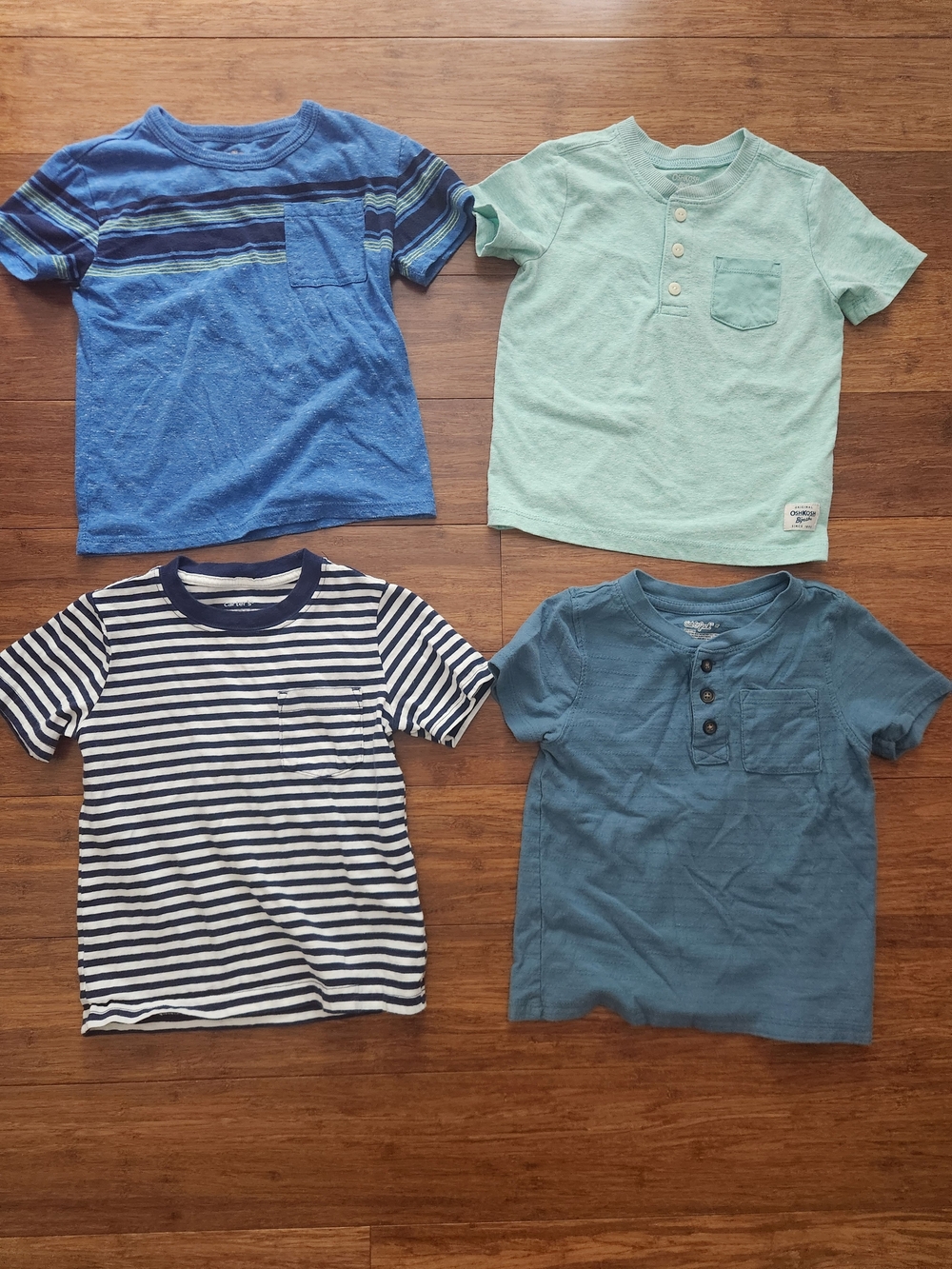 Boy's Short Sleeve Pocket Kids Shirts In Various Brands, 3T